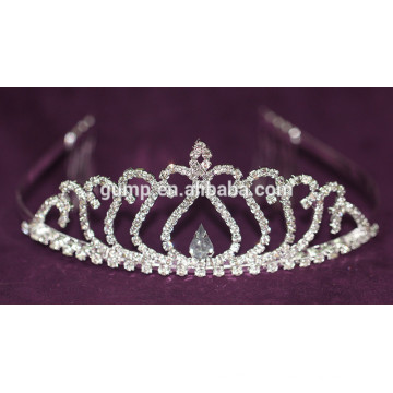 Custom Girls Clear Headwear nupcial Crystal Tiara Rhinestone Crowns